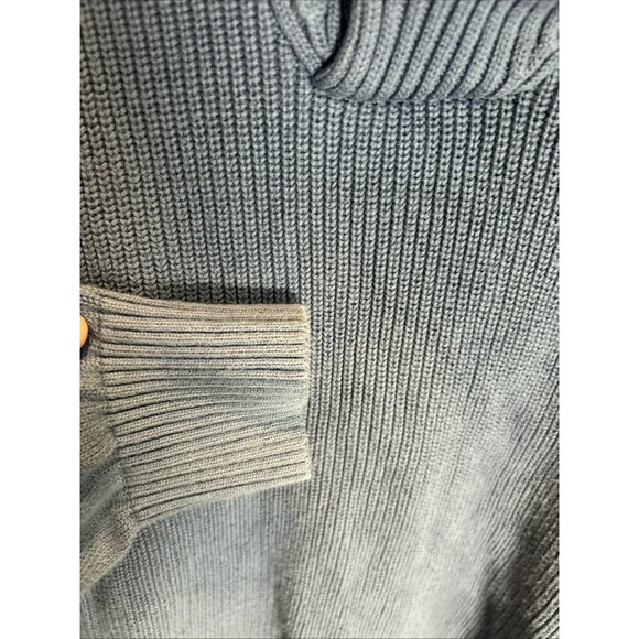 Tommy Hilfiger Men’s Blue Cotton Cable Knit Sweater XL Cowl Neck Pullover EUC - Picture 5 of 7